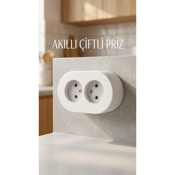 BUĞZ İkili Beyaz Topraklı Priz Sıva Üstü Duvar Kullanımı