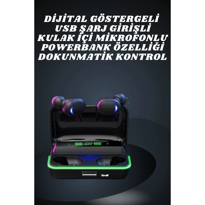 BUĞZ İkili Bluetooth Kulaklık Dijital Göstergeli Uzun Pil Ömrü Yüksek Ses Kaliteli