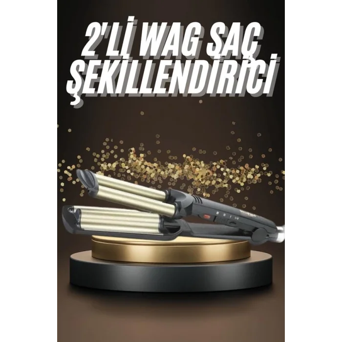  İkili Wag Maşa Saç Şekillendirici Seramik Kaplama Isı Ayarlı
