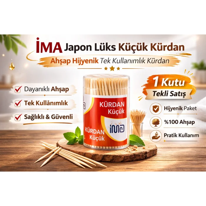 BUĞZ İma Japon Lüks Küçük Kürdan Ahşap Hijyenik Tek Kullanımlık Kürdan 1 Adet