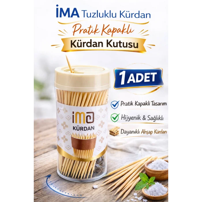 BUĞZ İMA Tuzluklu Kürdan 1 Adet | Pratik Kapaklı Kürdan Kutusu