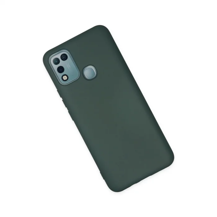 BUĞZ İnfinix Hot 10 Play Kılıf Nano İçi Kadife Silikon - Koyu Yeşil