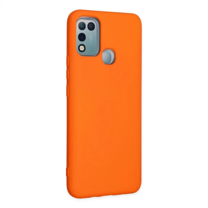 BUĞZ İnfinix Hot 10 Play Kılıf Nano İçi Kadife Silikon - Turuncu