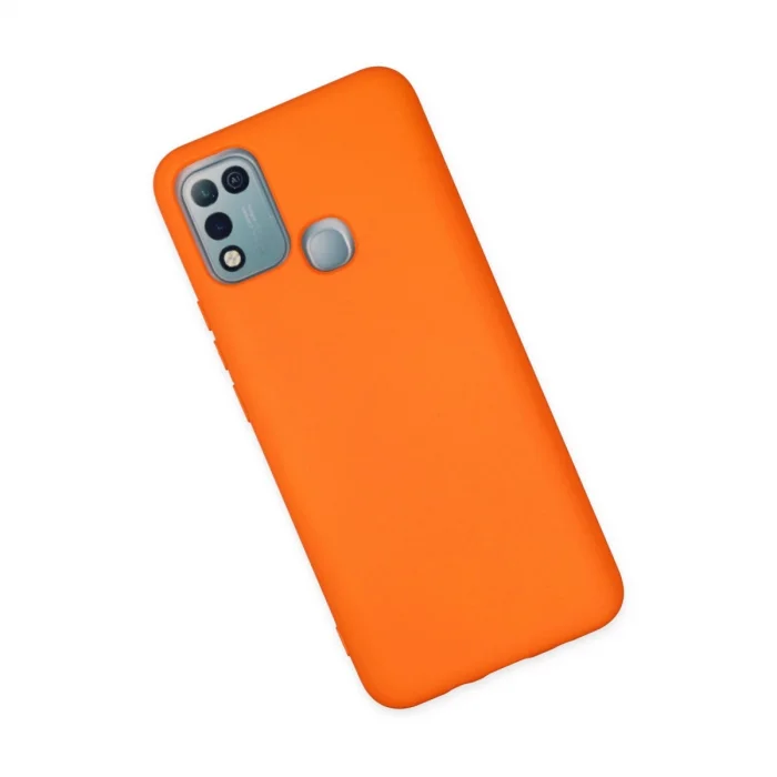 BUĞZ İnfinix Hot 10 Play Kılıf Nano İçi Kadife Silikon - Turuncu