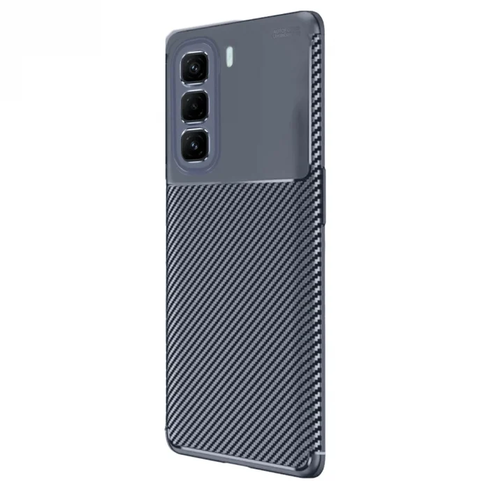 BUĞZ İnfinix Hot 50 4g Kılıf Auto Focus Karbon Kapak - Lacivert
