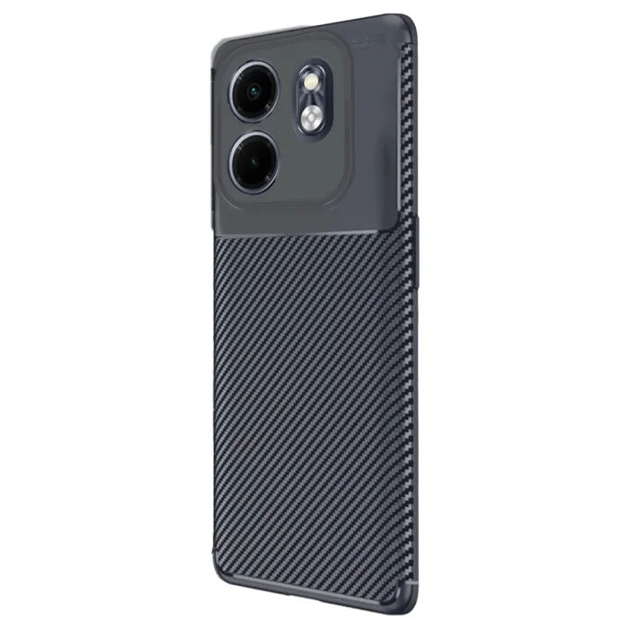 BUĞZ İnfinix Smart 9 Kılıf Auto Focus Karbon Kapak - Lacivert