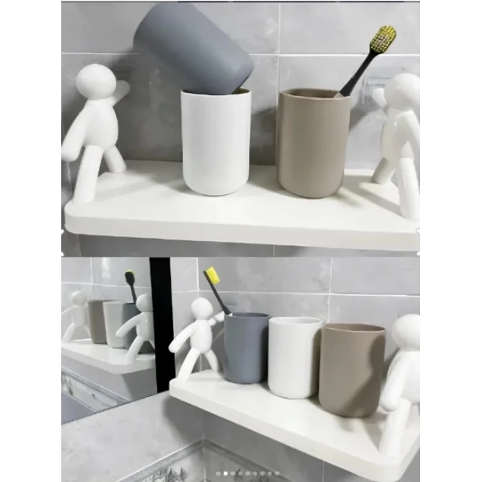 BUĞZ İnsan Figürlü Yapışkanlı Çok Amaçlı Duvar Rafı