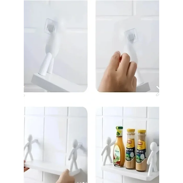 BUĞZ İnsan Figürlü Yapışkanlı Çok Amaçlı Duvar Rafı