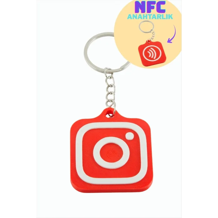 BUĞZ InstagramLogolu 3D Baskılı NFC Anahtarlık