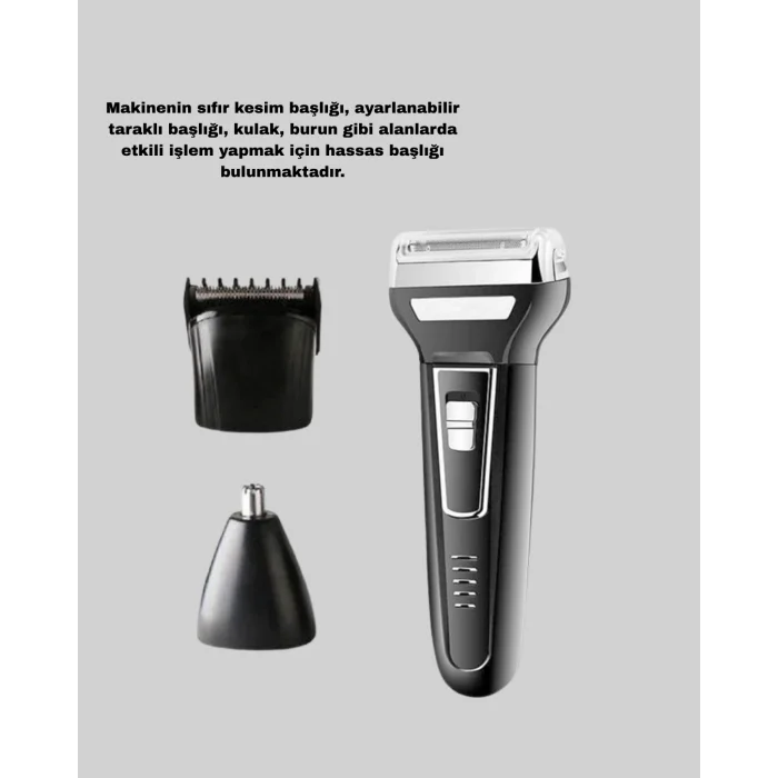 BUĞZ İnsua Erkek Bakım Seti – 3 Başlıklı Şarjlı Tıraş Makinesi, 60 Dakika Kablosuz Kullanım - Lisinya