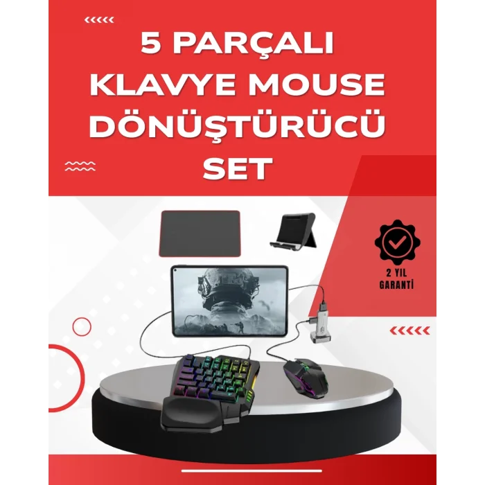  iOS Android Uyumlu Oyun Klavye Mouse Seti | Taşınabilir & Dayanıklı