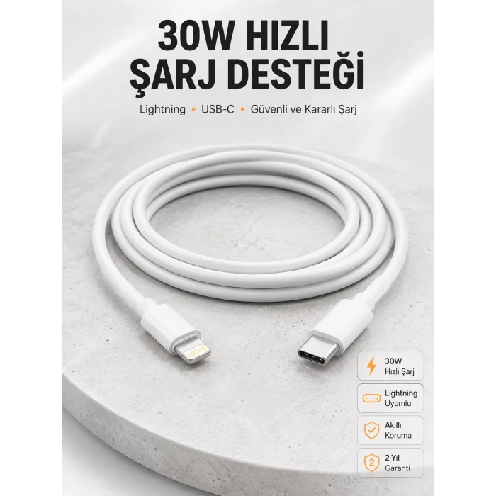 BUĞZ IOS Tüm Serilerle Uyumlu 30W Hızlı Şarj Aleti 11 12 13 14/Pro Max Mini Plus