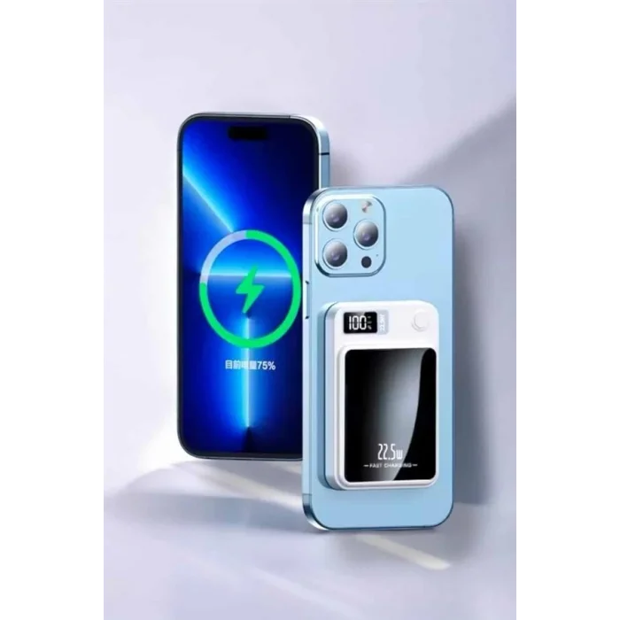  iOS Uyumlu 22.5W Hızlı Şarj Magsafe Powerbank Dijital Göstergeli 10.000 mAh