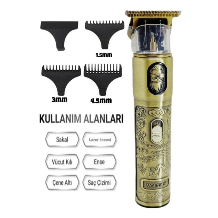 BUĞZ IP-1949 Şarj Göstergeli Sakal Lazer Öncesi Vücut Ense Çizim Kişisel Bakım Aletleri Sıfıra Yakın Tıraş