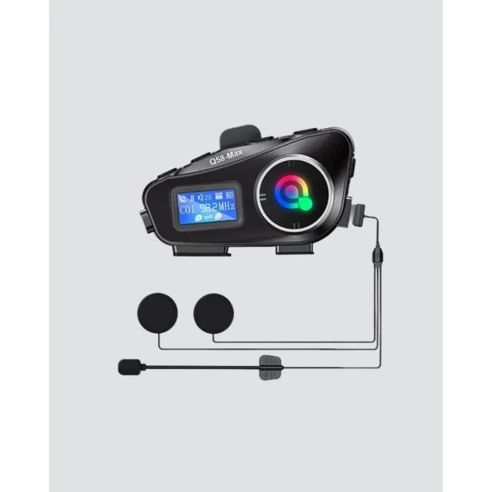  IP65 Suya Dayanıklı Kask Bluetooth Kulaklık LCD Ekranlı