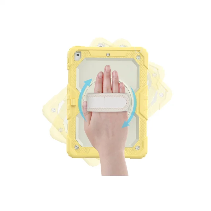 BUĞZ İpad 10.2 (7.nesil) Kılıf Strap New Tablet Kapak - Sarı