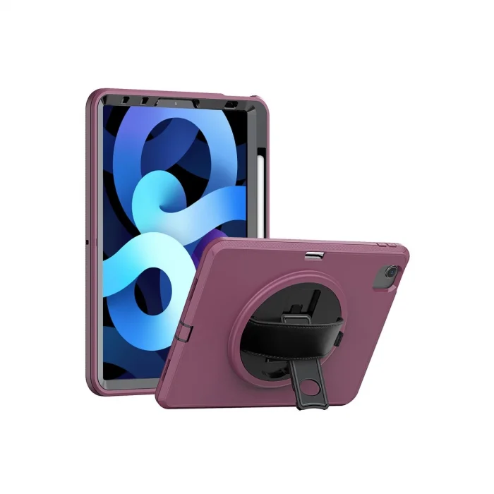 BUĞZ İpad 2022 10.9 (10.nesil) Kılıf Hand Strap Tablet Kılıfı - Mürdüm