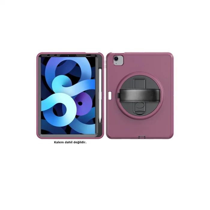 BUĞZ İpad 2022 10.9 (10.nesil) Kılıf Hand Strap Tablet Kılıfı - Mürdüm
