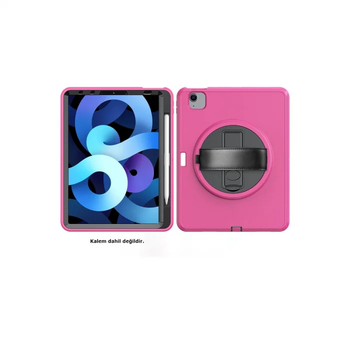 BUĞZ İpad 2025 10.9 10.nesil (a16) Kılıf Hand Strap Tablet Kılıfı - Pembe