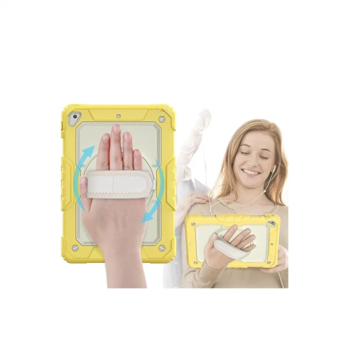 BUĞZ İpad 5 Air 9.7 Kılıf Strap New Tablet Kapak - Sarı