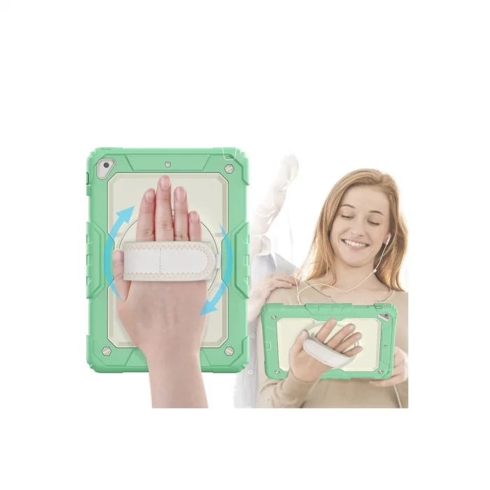 BUĞZ İpad 5 Air 9.7 Kılıf Strap New Tablet Kapak - Yeşil