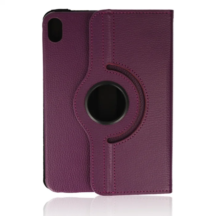 BUĞZ İpad Mini 6 Kılıf 360 Tablet Deri Kılıf - Mürdüm