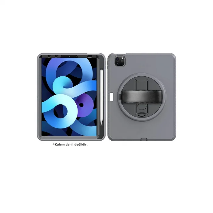 BUĞZ İpad Pro 11 (2018) Kılıf Hand Strap Tablet Kılıfı - Gri