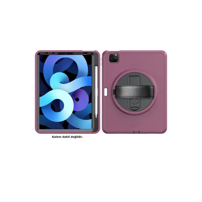 BUĞZ İpad Pro 11 (2018) Kılıf Hand Strap Tablet Kılıfı - Mürdüm
