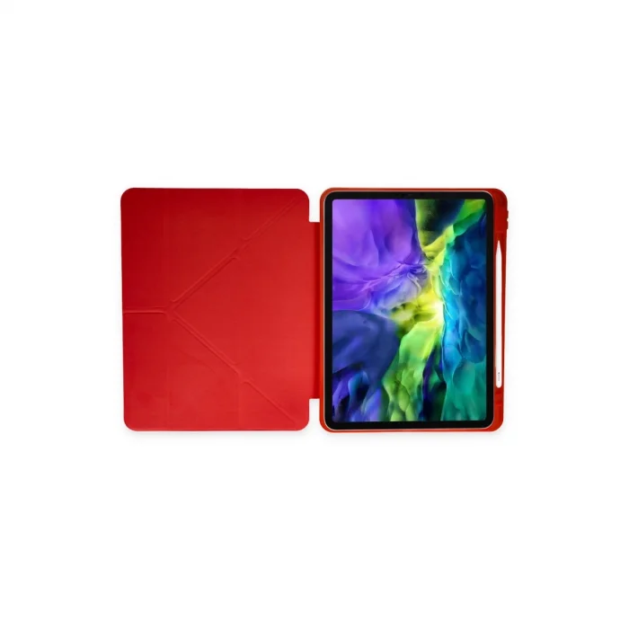 BUĞZ İpad Pro 11 (2018) Kılıf Kalemlikli Mars Tablet Kılıfı - Kırmızı