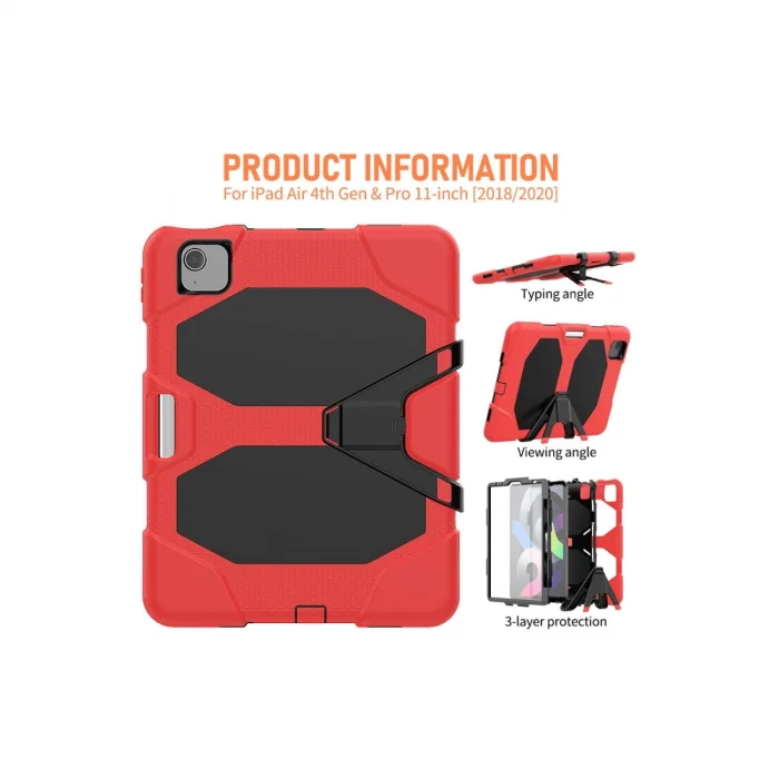 BUĞZ İpad Pro 11 (2020) Kılıf Griffin Tablet Kapak - Kırmızı