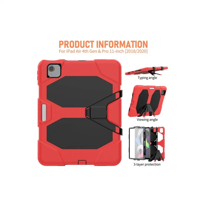 BUĞZ İpad Pro 11 (2020) Kılıf Griffin Tablet Kapak - Kırmızı