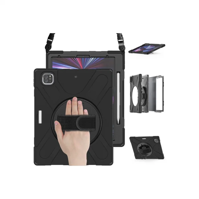 BUĞZ İpad Pro 12.9 (2020) Kılıf Amazing Tablet Kapak - Siyah