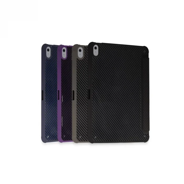 BUĞZ İpad Pro 13 (2024) Kılıf Color Karbon Tablet Kılıfı - Koyu Gri