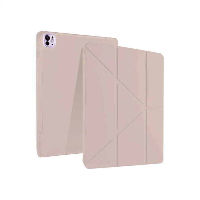 BUĞZ İpad Pro 13 (2024) Kılıf Kalemlikli Mars Tablet Kılıfı - Rose Gold