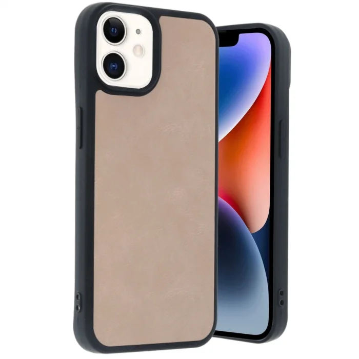 BUĞZ İphone 11 Kılıf Aras Deri Kapak - Pudra