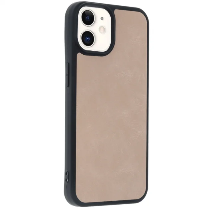 BUĞZ İphone 11 Kılıf Aras Deri Kapak - Pudra