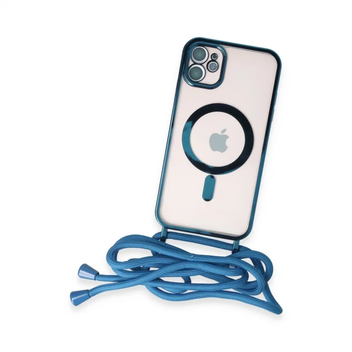 BUĞZ İphone 11 Kılıf Divo Lazer Askılı Magsafe Kapak - Sierra Blue
