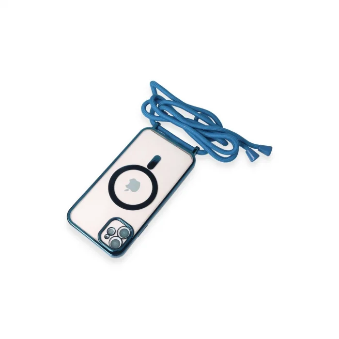 BUĞZ İphone 11 Kılıf Divo Lazer Askılı Magsafe Kapak - Sierra Blue
