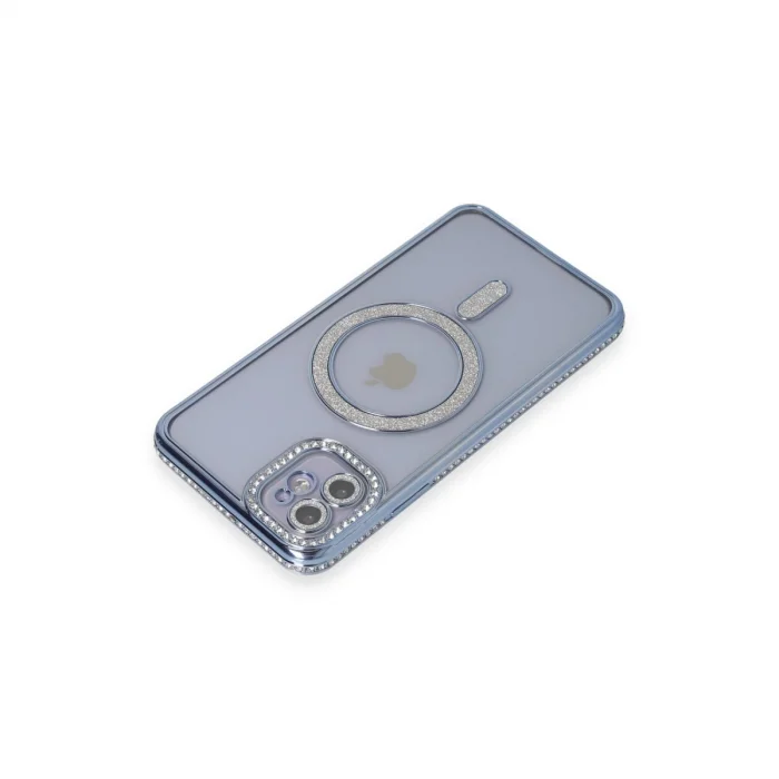 BUĞZ İphone 11 Kılıf Joke Simli Magneticsafe Kılıf - Mavi