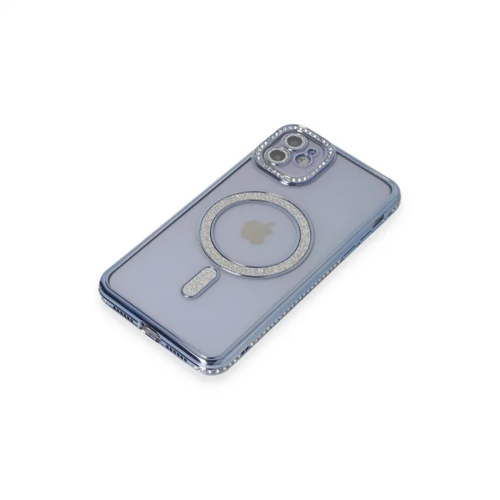 BUĞZ İphone 11 Kılıf Joke Simli Magneticsafe Kılıf - Mavi