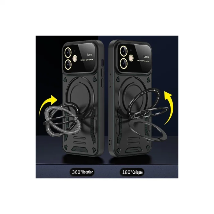 BUĞZ İphone 11 Kılıf Joy Lens Standlı Kapak - Kırmızı