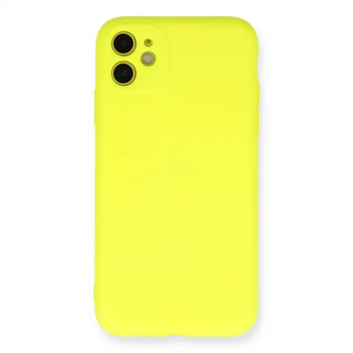 BUĞZ İphone 11 Kılıf Nano İçi Kadife Silikon - Sarı