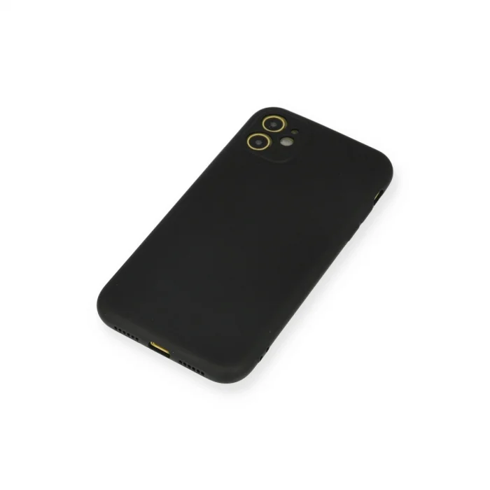 BUĞZ İphone 11 Kılıf Nano İçi Kadife Silikon - Siyah