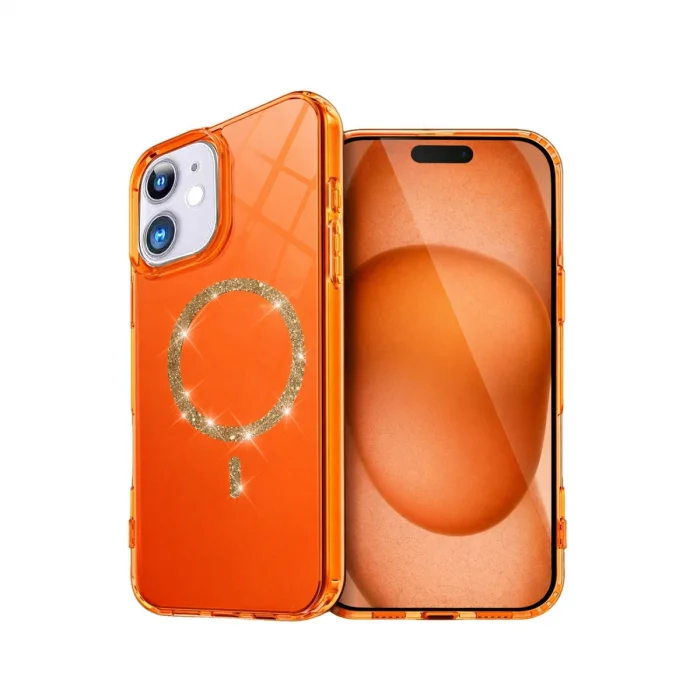 BUĞZ İphone 11 Live Diamond Magsafe Kapak - Turuncu