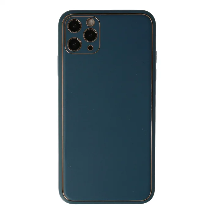 BUĞZ İphone 11 Pro Kılıf Coco Deri Silikon Kapak - Mavi