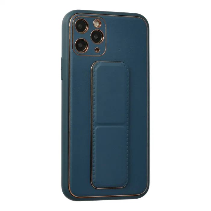 BUĞZ İphone 11 Pro Kılıf Coco Deri Standlı Kapak - Mavi