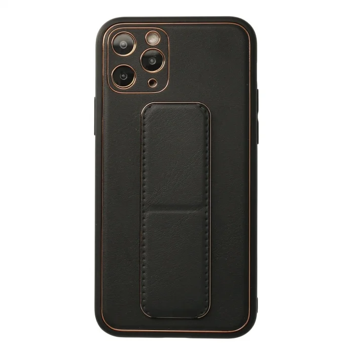 BUĞZ İphone 11 Pro Kılıf Coco Deri Standlı Kapak - Siyah
