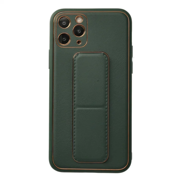 BUĞZ İphone 11 Pro Kılıf Coco Deri Standlı Kapak - Yeşil
