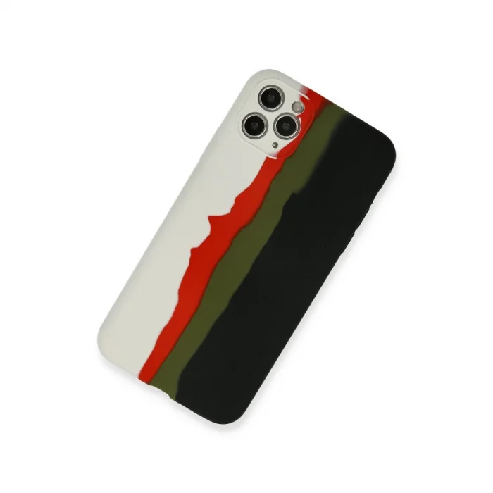 BUĞZ İphone 11 Pro Kılıf Ebruli Lansman Silikon - Beyaz-siyah