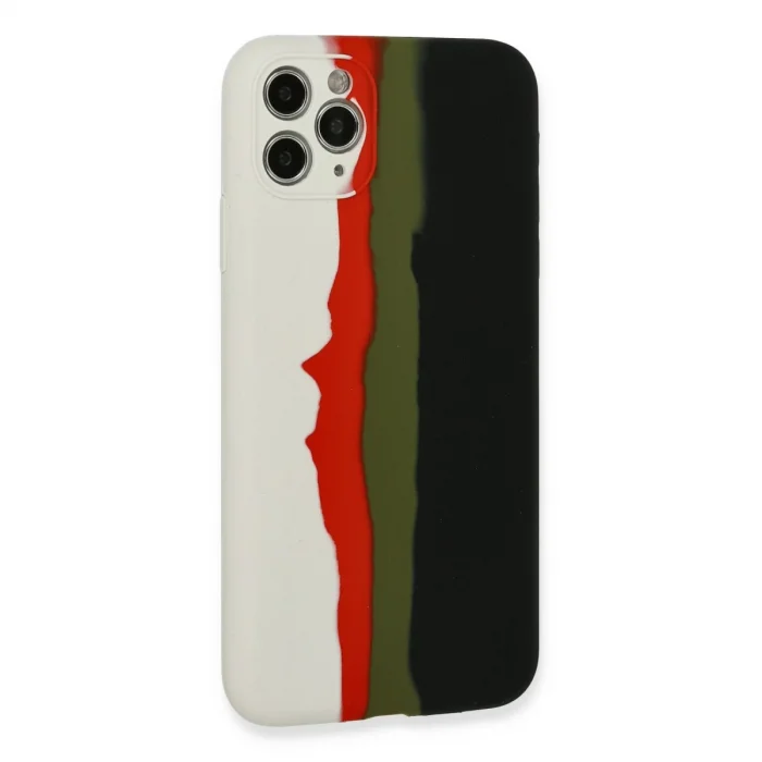 BUĞZ İphone 11 Pro Kılıf Ebruli Lansman Silikon - Beyaz-siyah